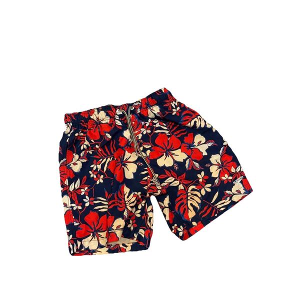 Speedo Swim Trunks Board Shorts Men Small Red Blue Floral Drawstring Lightweight - Picture 1 of 5
